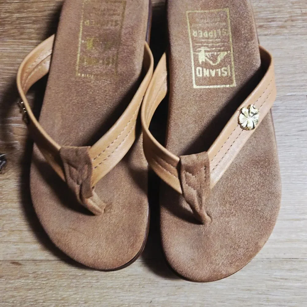 Brown Sandals with Contoured Footbed and Minimalist Design